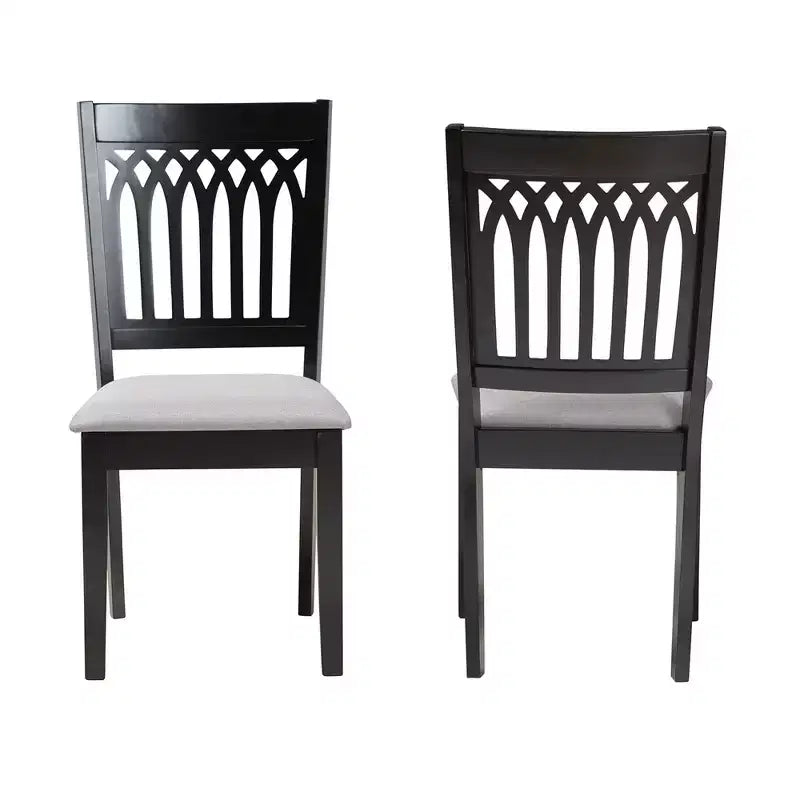 Ensemble de chaises de salle à manger modernes en tissu et bois Genesis de Baxton Studio