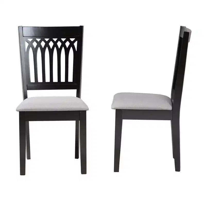 Ensemble de chaises de salle à manger modernes en tissu et bois Genesis de Baxton Studio