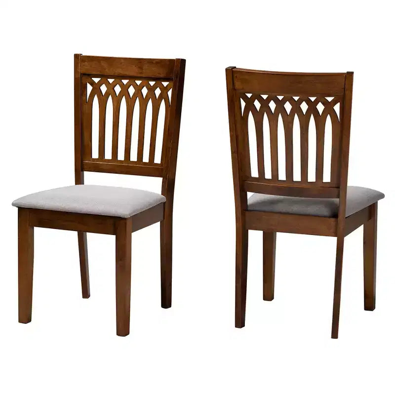 Ensemble de chaises de salle à manger modernes en tissu et bois Genesis de Baxton Studio