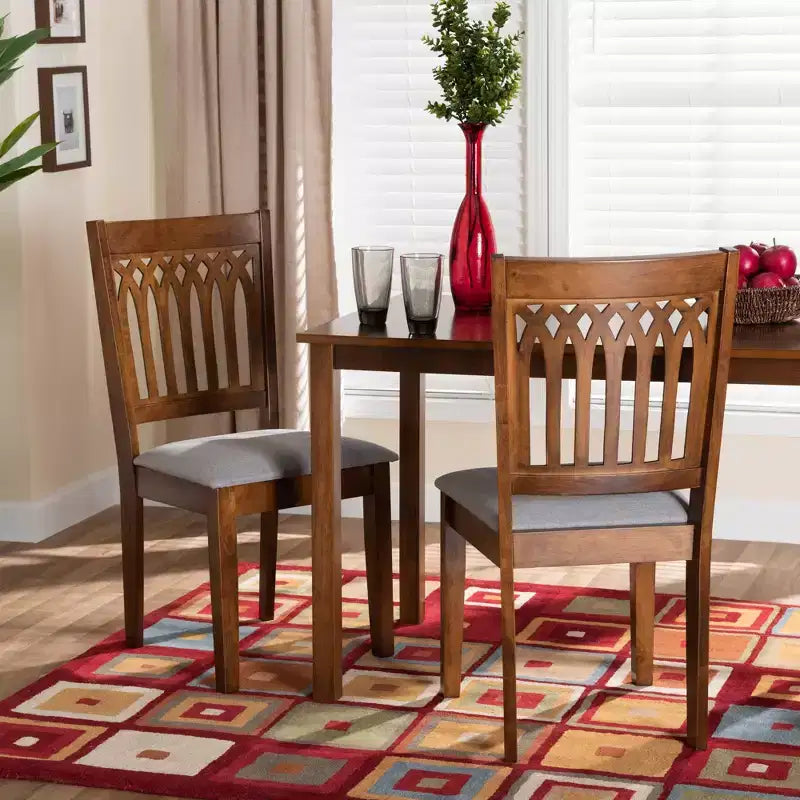 Ensemble de chaises de salle à manger modernes en tissu et bois Genesis de Baxton Studio