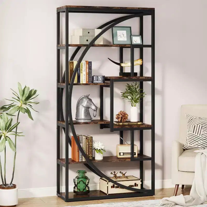 Tribesigns Étagère à 5 Niveaux, Meuble de Rangement à Livres de 180 cm pour Bureau à Domicile