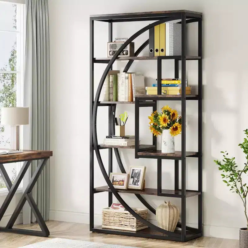 Tribesigns Étagère à 5 Niveaux, Meuble de Rangement à Livres de 180 cm pour Bureau à Domicile