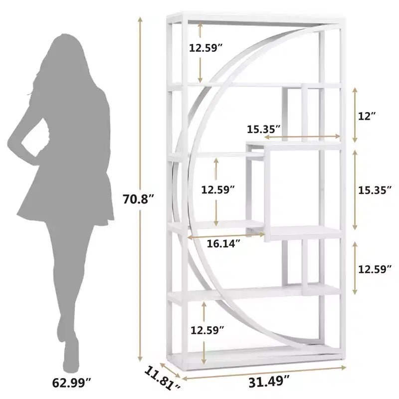 Tribesigns Étagère à 5 Niveaux, Meuble de Rangement à Livres de 180 cm pour Bureau à Domicile