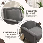 Fauteuil moderne de style Mid-century Costway, lot de 1 ou 2, avec coussin épais et pieds en bois d'hévéa, pour salon, gris