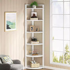Bibliothèque d'angle à 6 niveaux Tribesigns, étagère de rangement de 180 cm de haut