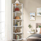 Bibliothèque d'angle à 6 niveaux Tribesigns, étagère de rangement de 180 cm de haut