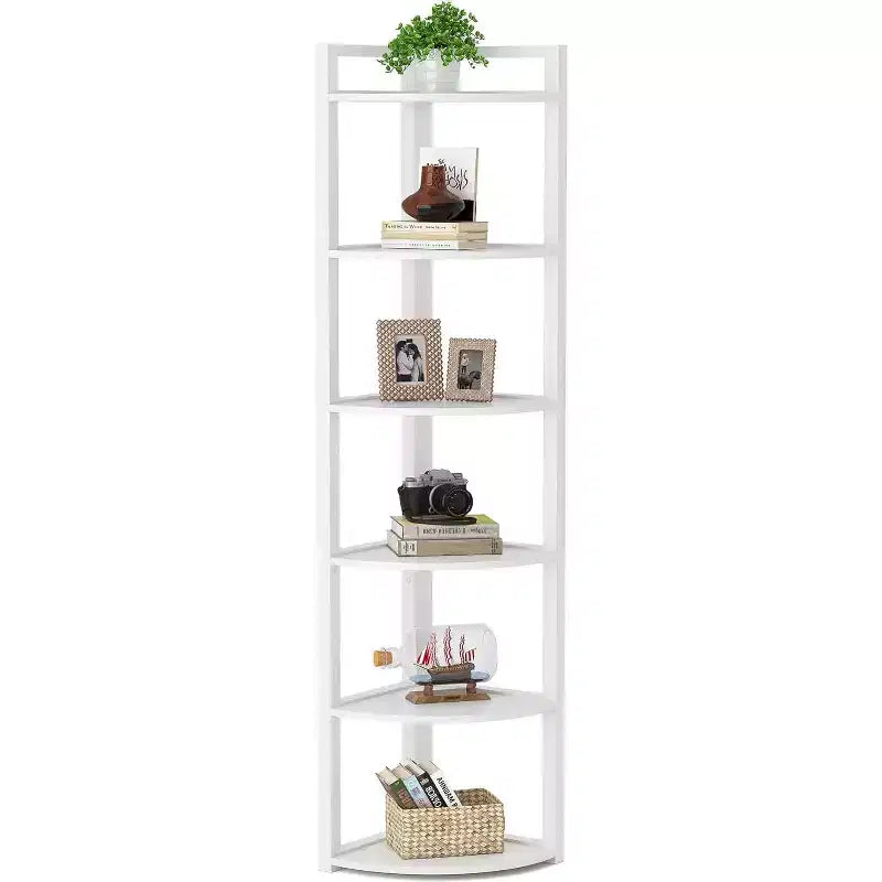 Bibliothèque d'angle à 6 niveaux Tribesigns, étagère de rangement de 180 cm de haut