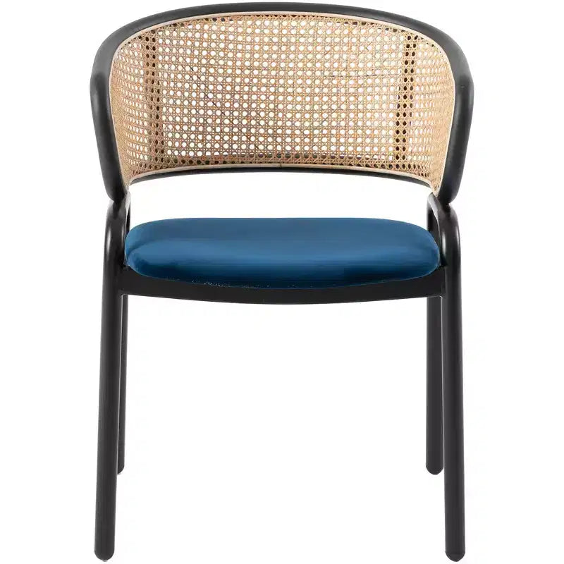 LeisureMod Ervilla Lot de 2 chaises de salle à manger modernes, assise rembourrée, piètement en acier noir, pour salle à manger élégante, cuisine, café, sièges de table