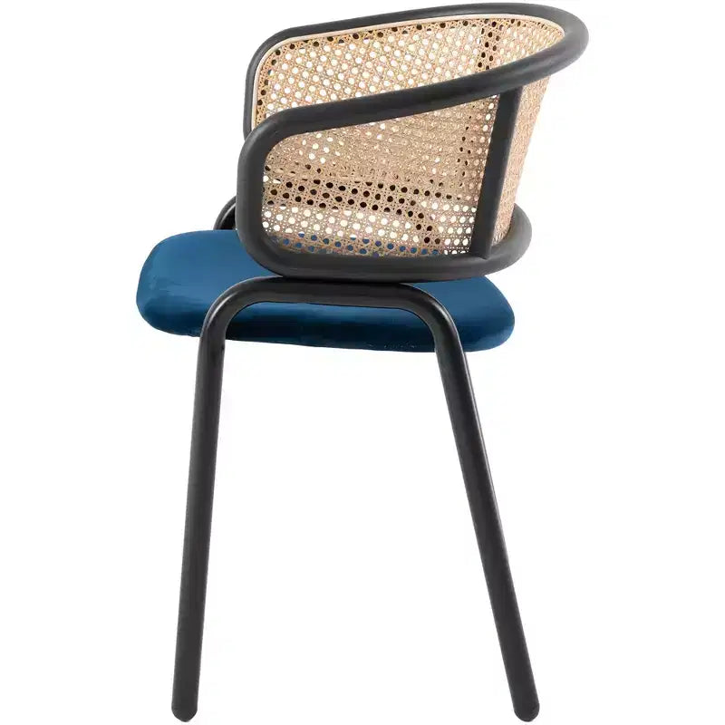 LeisureMod Ervilla Lot de 2 chaises de salle à manger modernes, assise rembourrée, piètement en acier noir, pour salle à manger élégante, cuisine, café, sièges de table