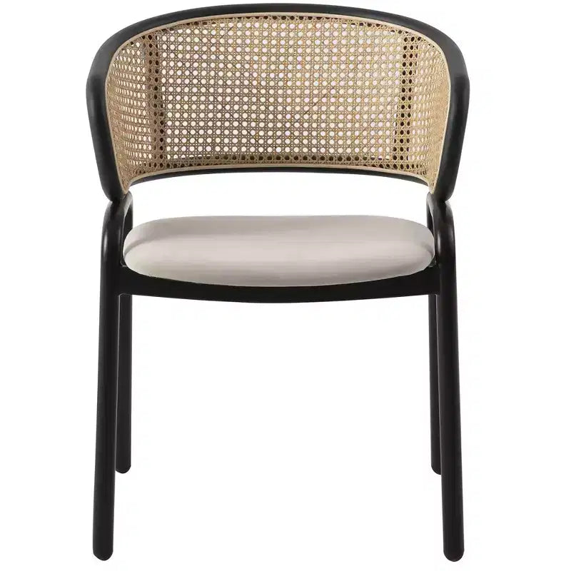 LeisureMod Ervilla Lot de 2 chaises de salle à manger modernes, assise rembourrée, piètement en acier noir, pour salle à manger élégante, cuisine, café, sièges de table