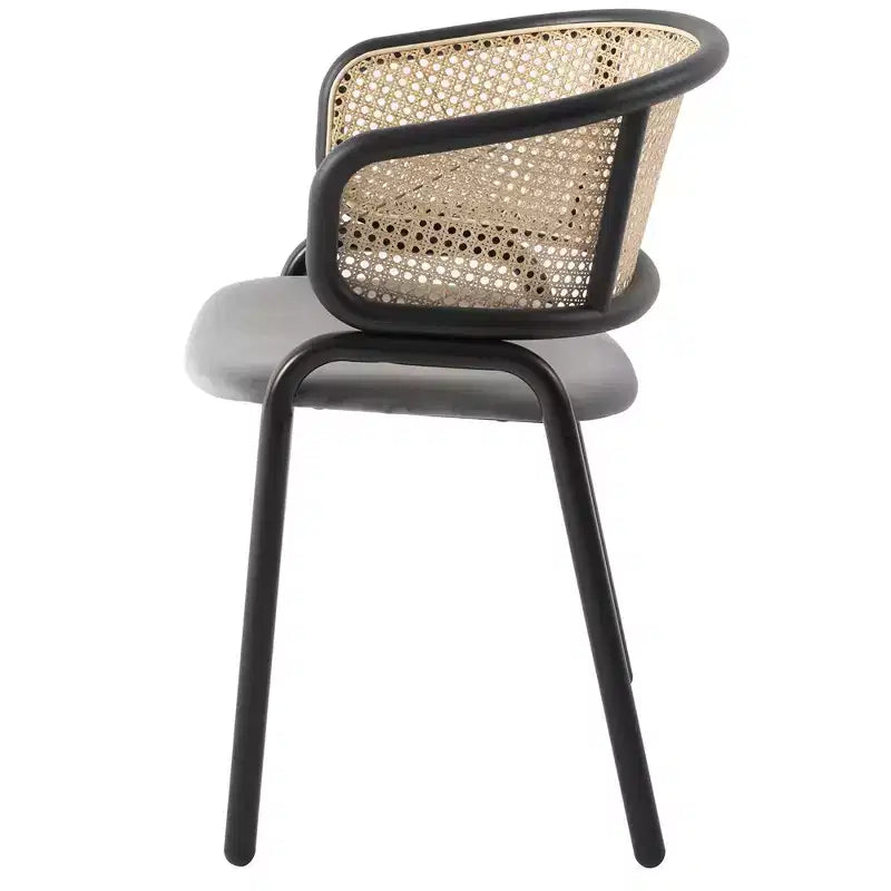 LeisureMod Ervilla Lot de 2 chaises de salle à manger modernes, assise rembourrée, piètement en acier noir, pour salle à manger élégante, cuisine, café, sièges de table
