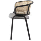 LeisureMod Ervilla Lot de 2 chaises de salle à manger modernes, assise rembourrée, piètement en acier noir, pour salle à manger élégante, cuisine, café, sièges de table