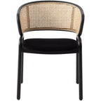 LeisureMod Ervilla Lot de 2 chaises de salle à manger modernes, assise rembourrée, piètement en acier noir, pour salle à manger élégante, cuisine, café, sièges de table