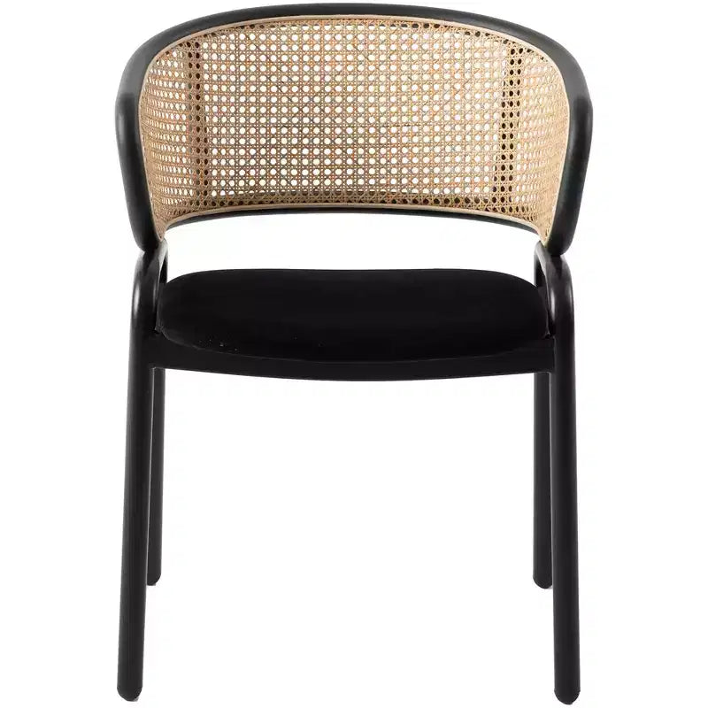 LeisureMod Ervilla Lot de 2 chaises de salle à manger modernes, assise rembourrée, piètement en acier noir, pour salle à manger élégante, cuisine, café, sièges de table