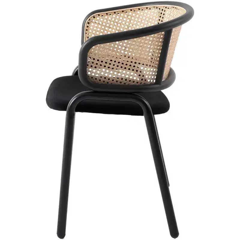 LeisureMod Ervilla Lot de 2 chaises de salle à manger modernes, assise rembourrée, piètement en acier noir, pour salle à manger élégante, cuisine, café, sièges de table