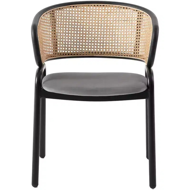 LeisureMod Ervilla Lot de 2 chaises de salle à manger modernes, assise rembourrée, piètement en acier noir, pour salle à manger élégante, cuisine, café, sièges de table