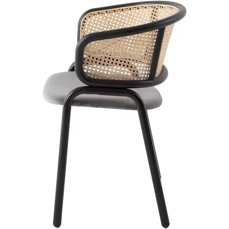 LeisureMod Ervilla Lot de 2 chaises de salle à manger modernes, assise rembourrée, piètement en acier noir, pour salle à manger élégante, cuisine, café, sièges de table