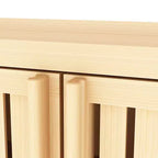 32.08 Grande armoire de rangement en bambou avec 1 étagère ouverte et 2 portes pour salle de bain, Naturel 4A - ModernLuxe