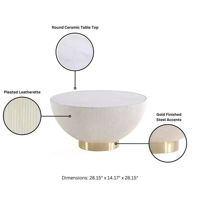 Manhattan Comfort Ensemble de 2 tables basses et tables d'appoint rembourrées en similicuir Anderson