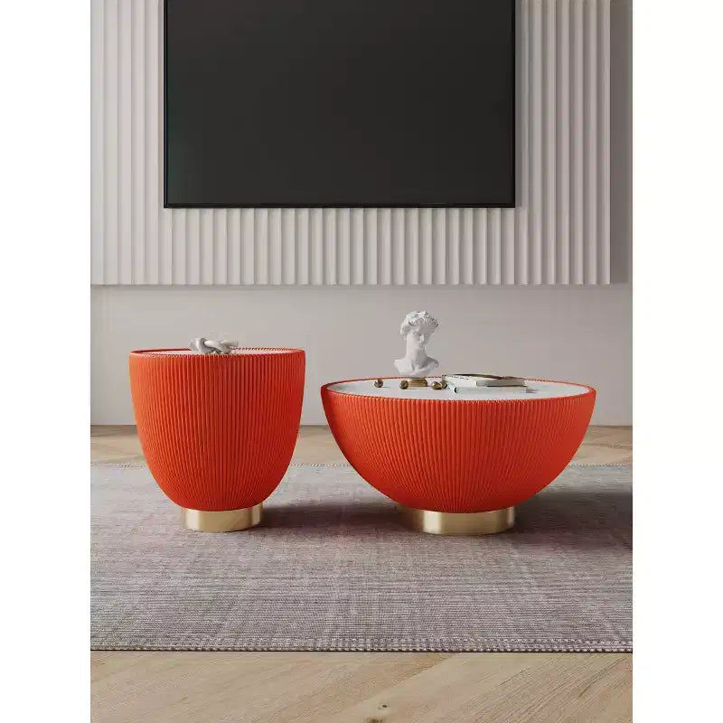 Manhattan Comfort Ensemble de 2 tables basses et tables d'appoint rembourrées en similicuir Anderson