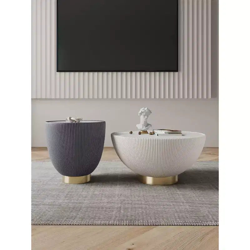 Manhattan Comfort Ensemble de 2 tables basses et tables d'appoint rembourrées en similicuir Anderson