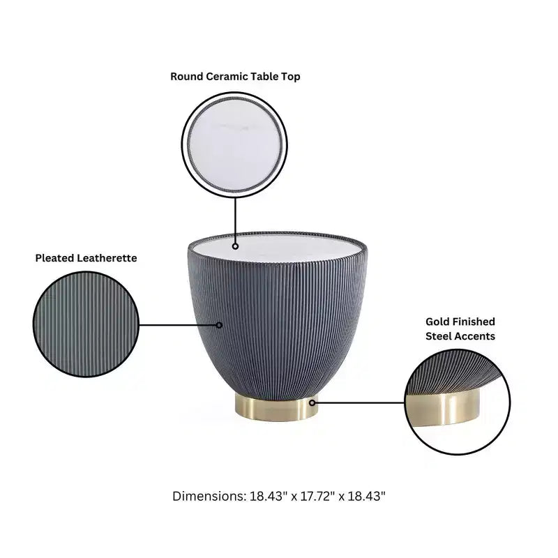 Manhattan Comfort Ensemble de 2 tables basses et tables d'appoint rembourrées en similicuir Anderson