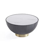 Manhattan Comfort Ensemble de 2 tables basses et tables d'appoint rembourrées en similicuir Anderson