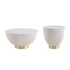 Manhattan Comfort Ensemble de 2 tables basses et tables d'appoint rembourrées en similicuir Anderson