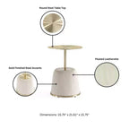 Manhattan Comfort Ensemble de 2 tables basses et tables d'appoint Anderson en similicuir avec plateau en métal