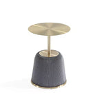 Manhattan Comfort Ensemble de 2 tables basses et tables d'appoint Anderson en similicuir avec plateau en métal