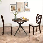 Costway Lot de 2/4 chaises de salle à manger en bois, chaises d'appoint de cuisine avec dossier incliné, marron cerise