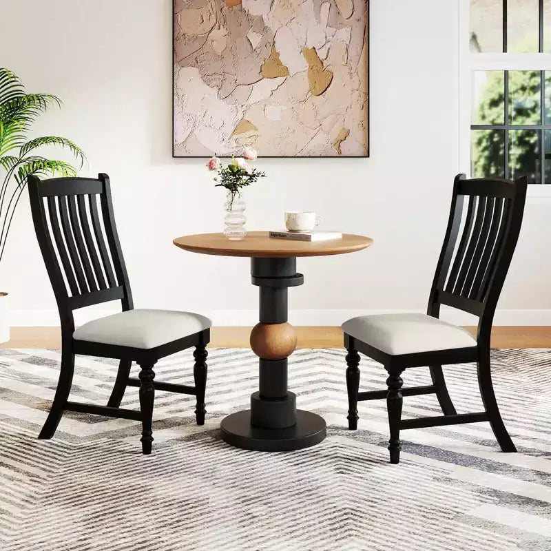 Lot de 2/4 chaises de salle à manger Costway avec pieds en bois massif et assise rembourrée, chaise d'appoint de cuisine blanc et gris