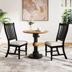 Lot de 2/4 chaises de salle à manger Costway avec pieds en bois massif et assise rembourrée, chaise d'appoint de cuisine blanc et gris