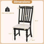 Lot de 2/4 chaises de salle à manger Costway avec pieds en bois massif et assise rembourrée, chaise d'appoint de cuisine blanc et gris