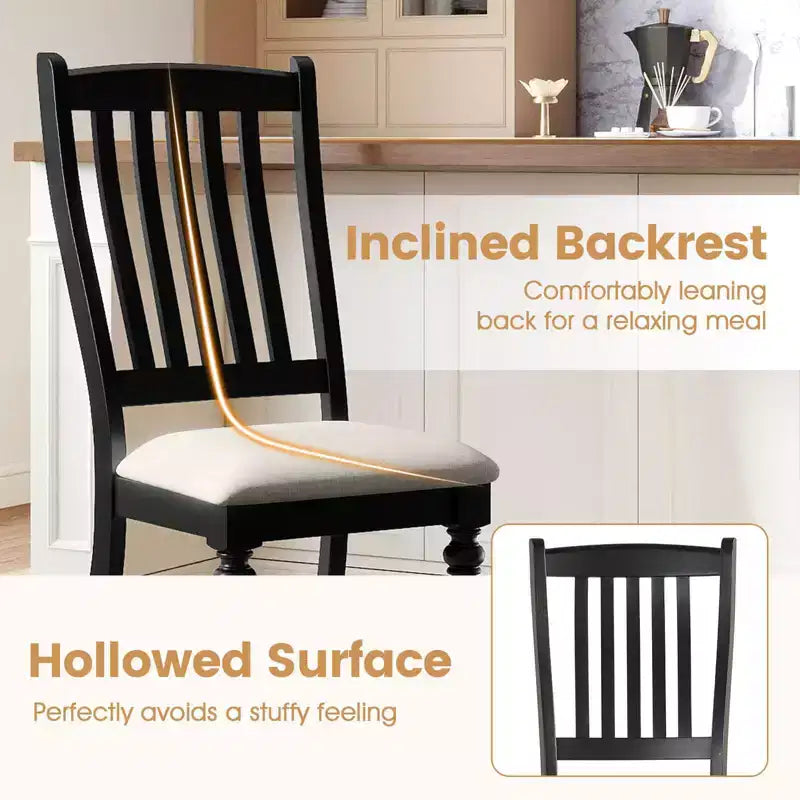 Lot de 2/4 chaises de salle à manger Costway avec pieds en bois massif et assise rembourrée, chaise d'appoint de cuisine blanc et gris