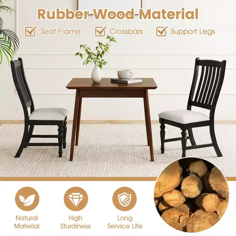 Lot de 2/4 chaises de salle à manger Costway avec pieds en bois massif et assise rembourrée, chaise d'appoint de cuisine blanc et gris