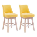 WestinTrends 26 Upholstered Swivel Counter Height Bar Stools (Set of 2), Mustard