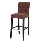 Tabouret de bar rembourré WestinTrends 29 en tissu de lin capitonné, marron