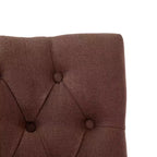 Tabouret de bar rembourré WestinTrends 29 en tissu de lin capitonné, marron