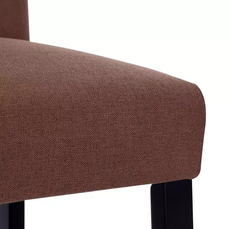 Tabouret de bar rembourré WestinTrends 29 en tissu de lin capitonné, marron