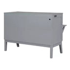 Lit escamotable grand lit/queen size avec port USB et étagères amovibles de chaque côté, blanc/gris, 4A -ModernLuxe