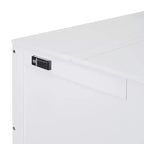 Lit escamotable grand lit/queen size avec port USB et étagères amovibles de chaque côté, blanc/gris, 4A -ModernLuxe