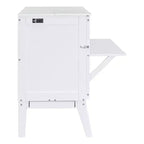 Lit escamotable grand lit/queen size avec port USB et étagères amovibles de chaque côté, blanc/gris, 4A -ModernLuxe
