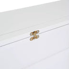 Lit escamotable grand lit/queen size avec port USB et étagères amovibles de chaque côté, blanc/gris, 4A -ModernLuxe