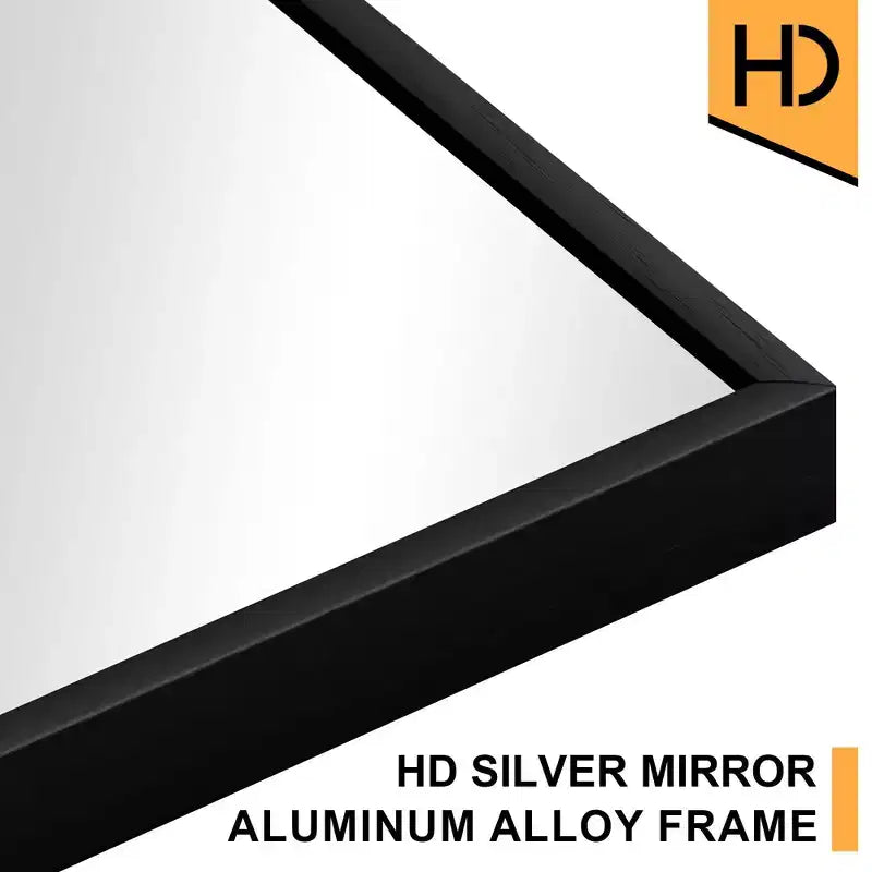 Dovelina Miroir sur pied rectangulaire avec cadre en métal, miroir de sol, miroir mural
