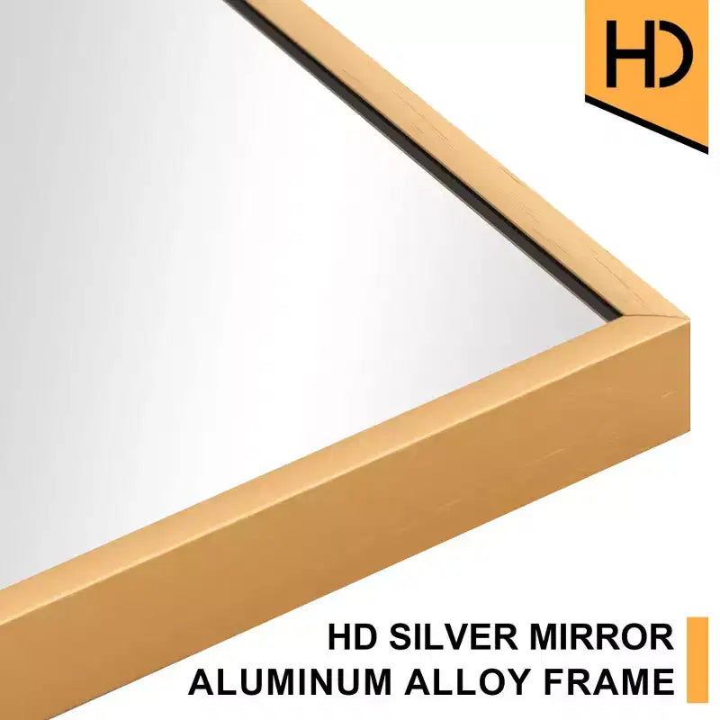 Dovelina Miroir sur pied rectangulaire avec cadre en métal, miroir de sol, miroir mural