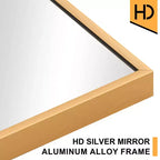 Dovelina Miroir sur pied rectangulaire avec cadre en métal, miroir de sol, miroir mural