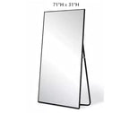 Dovelina Miroir sur pied rectangulaire avec cadre en métal, miroir de sol, miroir mural