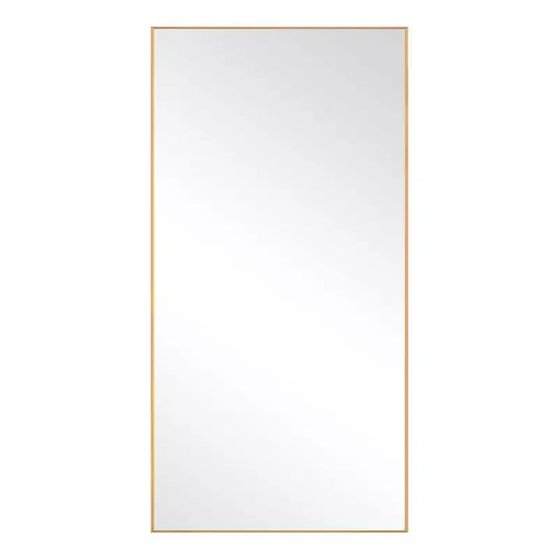 Dovelina Miroir sur pied rectangulaire avec cadre en métal, miroir de sol, miroir mural