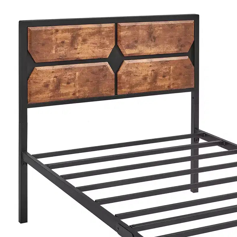 Cadre de lit VECELO avec tête de lit en bois, lit plateforme robuste